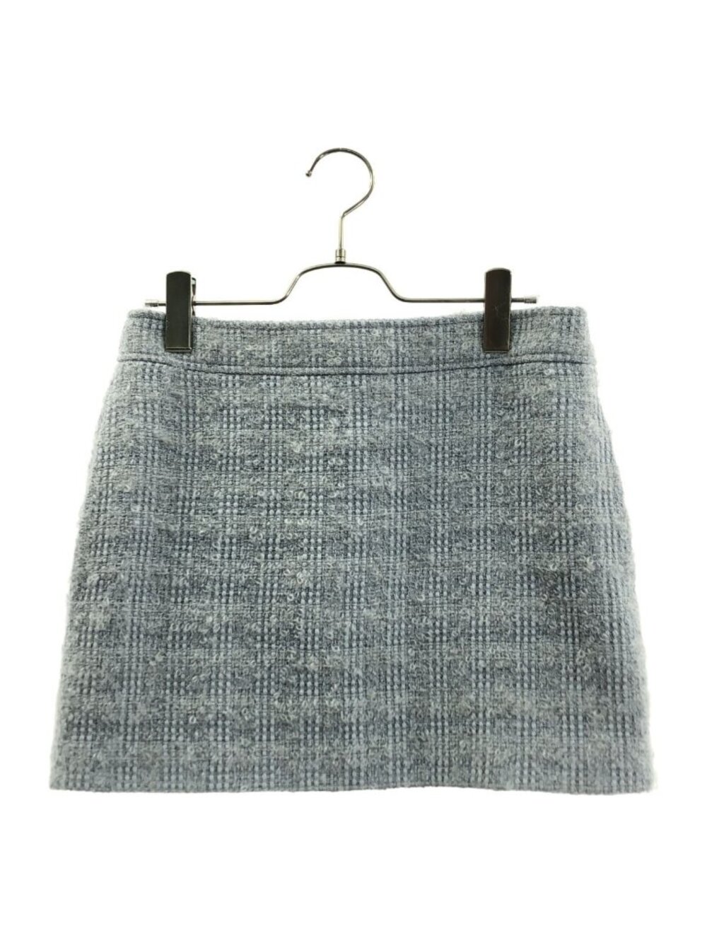 Gucci Loop Tweed Mini Skirt 8 Light Blue